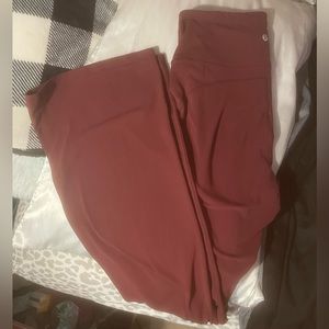 Lululemon Groove Super High Rise Flared Nulu Size 8 in Red Merlot